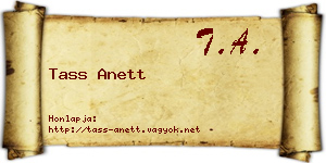 Tass Anett névjegykártya